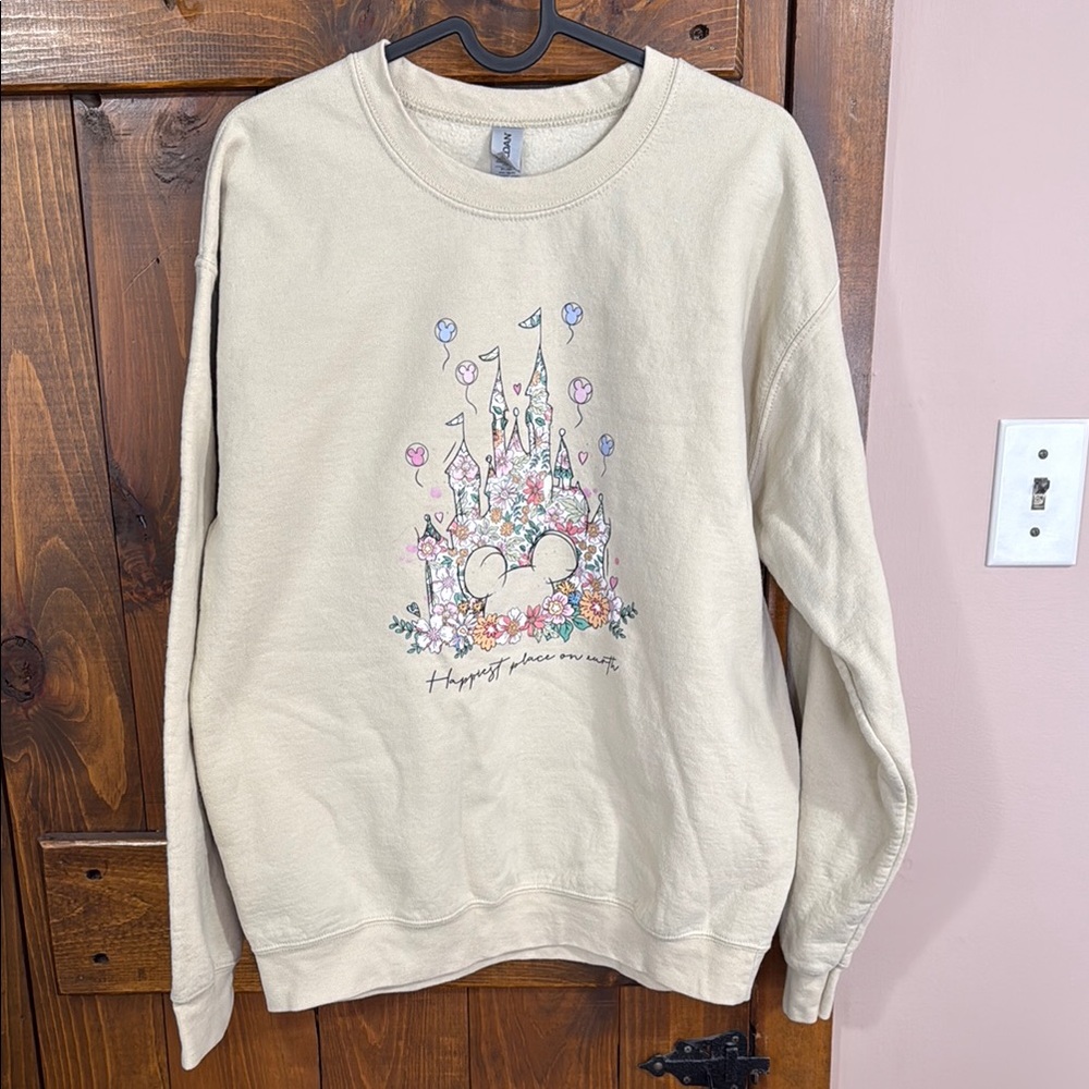 Light Tan Disney Castle Sweatshirt